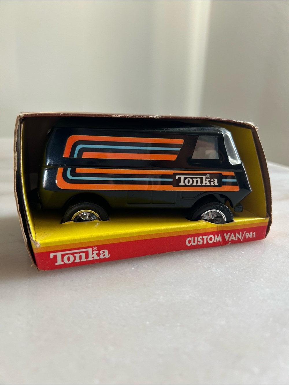Vintage 1979 Tonka Custom Van 941 Black Rainbow Stripe In Original Box